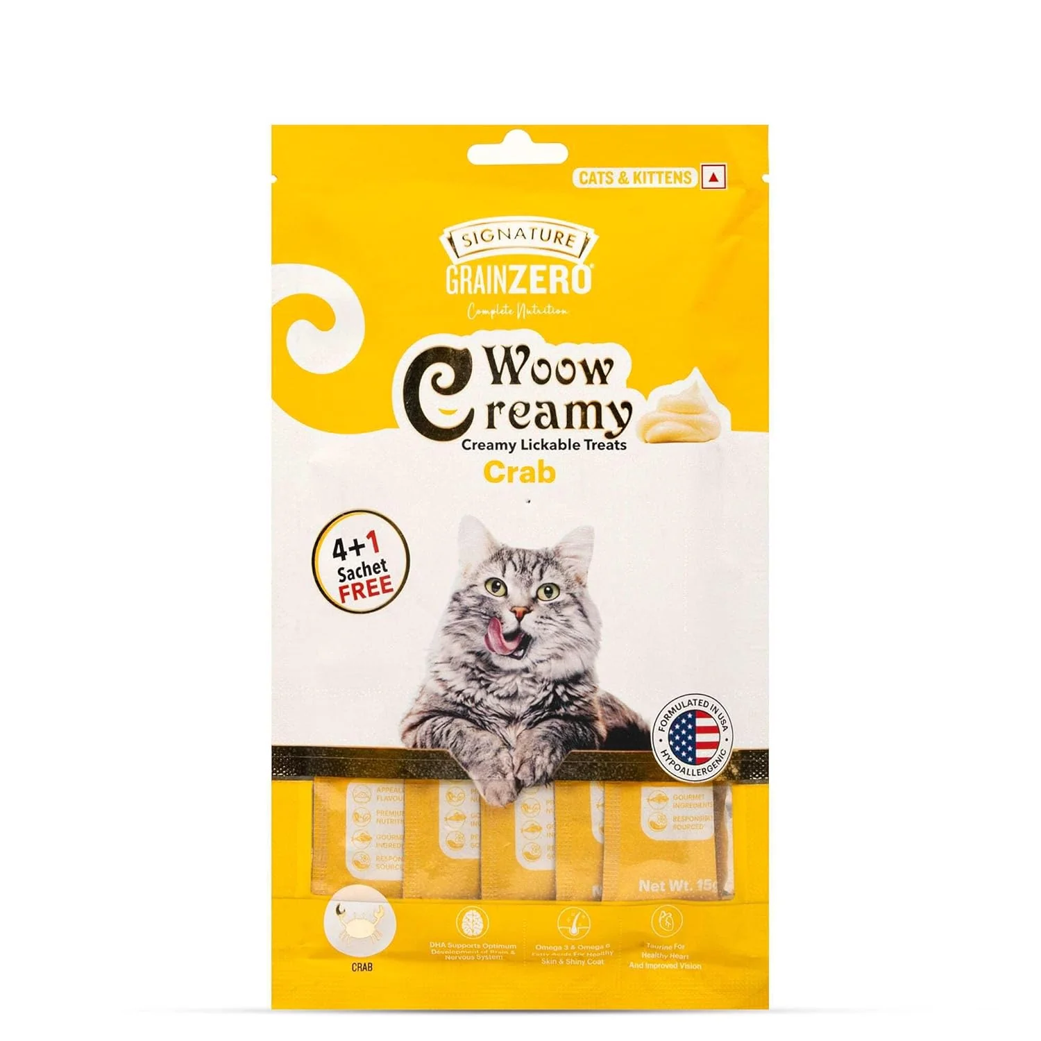 Signature Grain Zero 5 Flavor Lickable Creamy Treats for Cats - Image 2