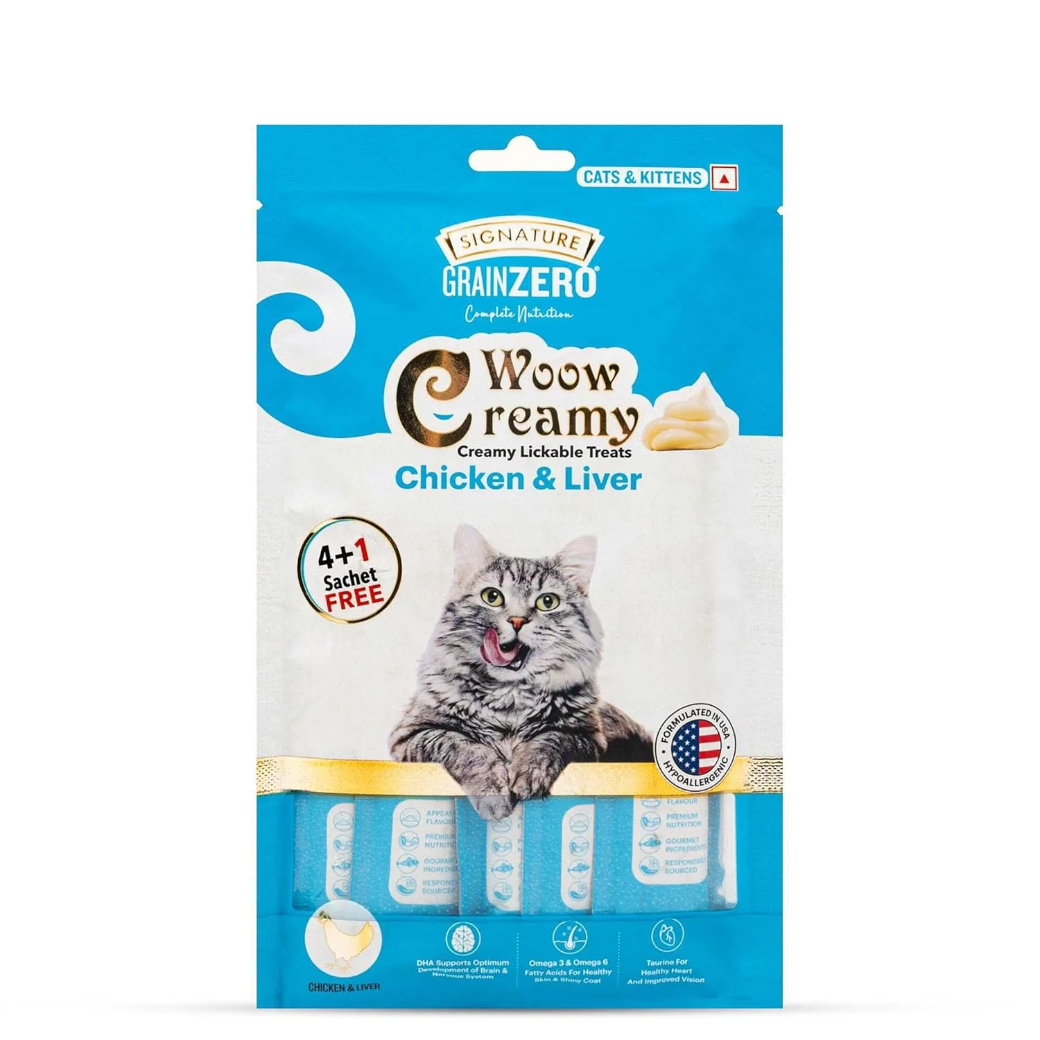 Signature Grain Zero 5 Flavor Lickable Creamy Treats for Cats - Image 4