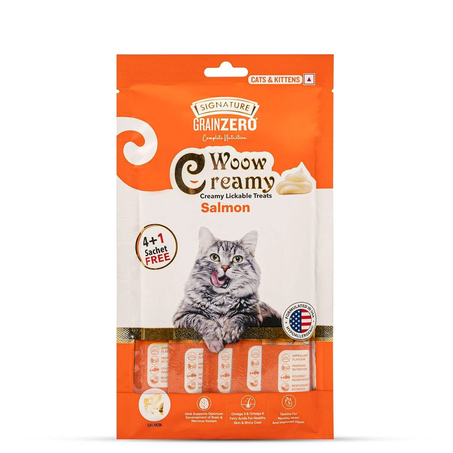 Signature Grain Zero 5 Flavor Lickable Creamy Treats for Cats - Image 5