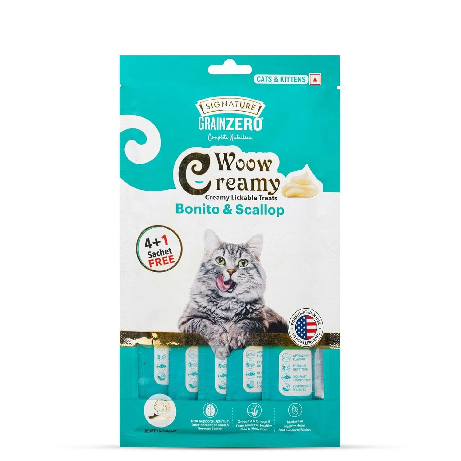Signature Grain Zero 5 Flavor Lickable Creamy Treats for Cats - Image 6