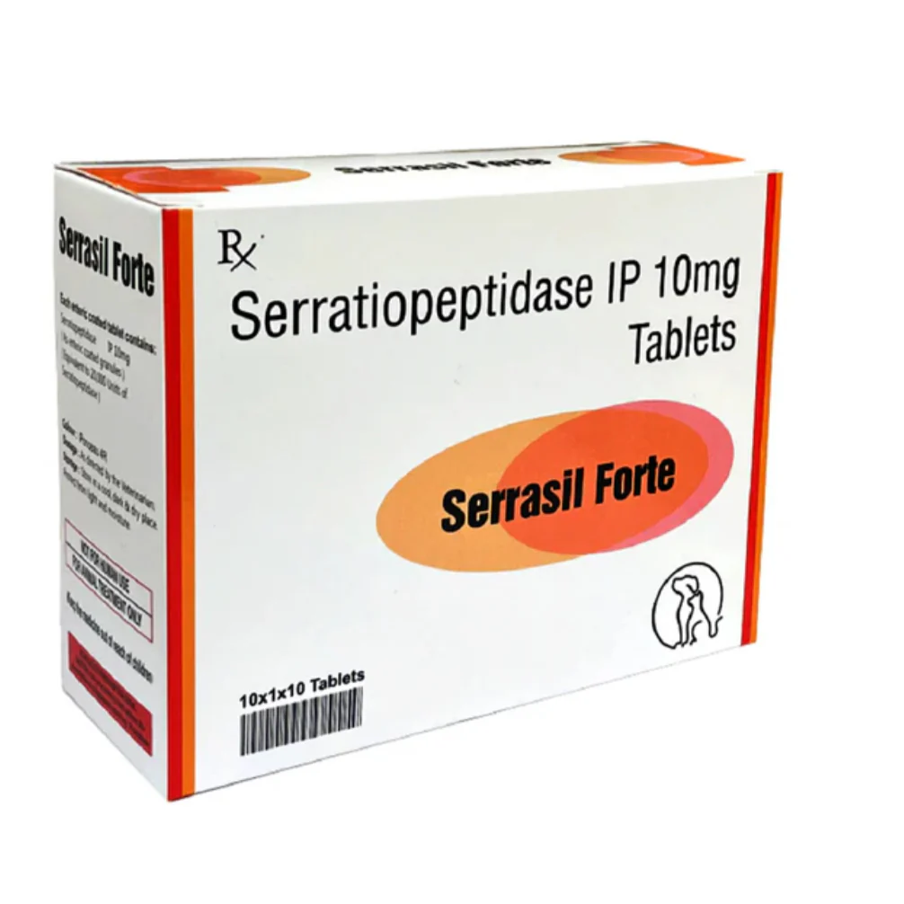 Sihil Serrasil Forte (Serratiopeptidase) 10mg Tablets for Dogs and Cats - Image 2