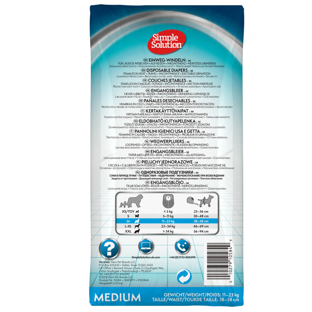 Simple Solution Disposable Diaper for Female Dogs (46x58cm) - Image 3