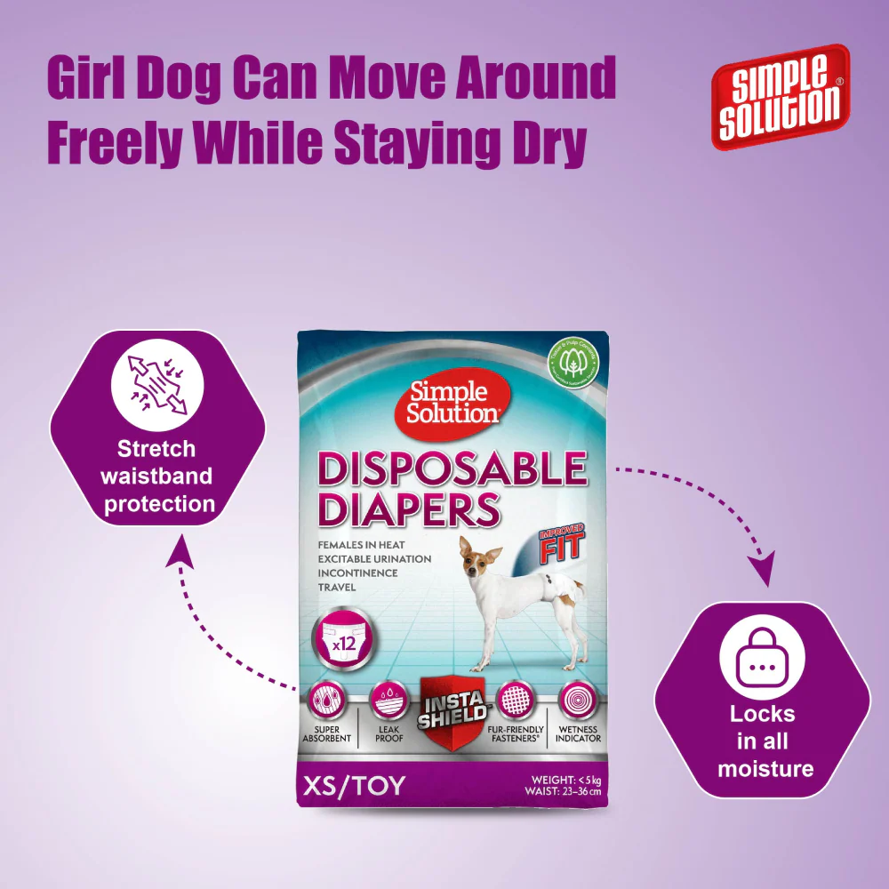Simple Solution Disposable Diaper for Female Dogs (46x58cm) - Image 5