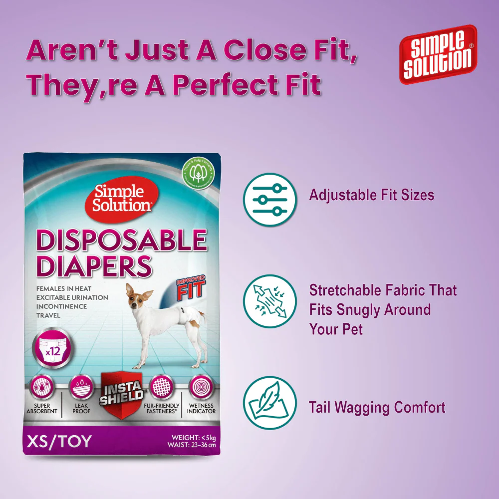 Simple Solution Disposable Diaper for Female Dogs (46x58cm) - Image 6