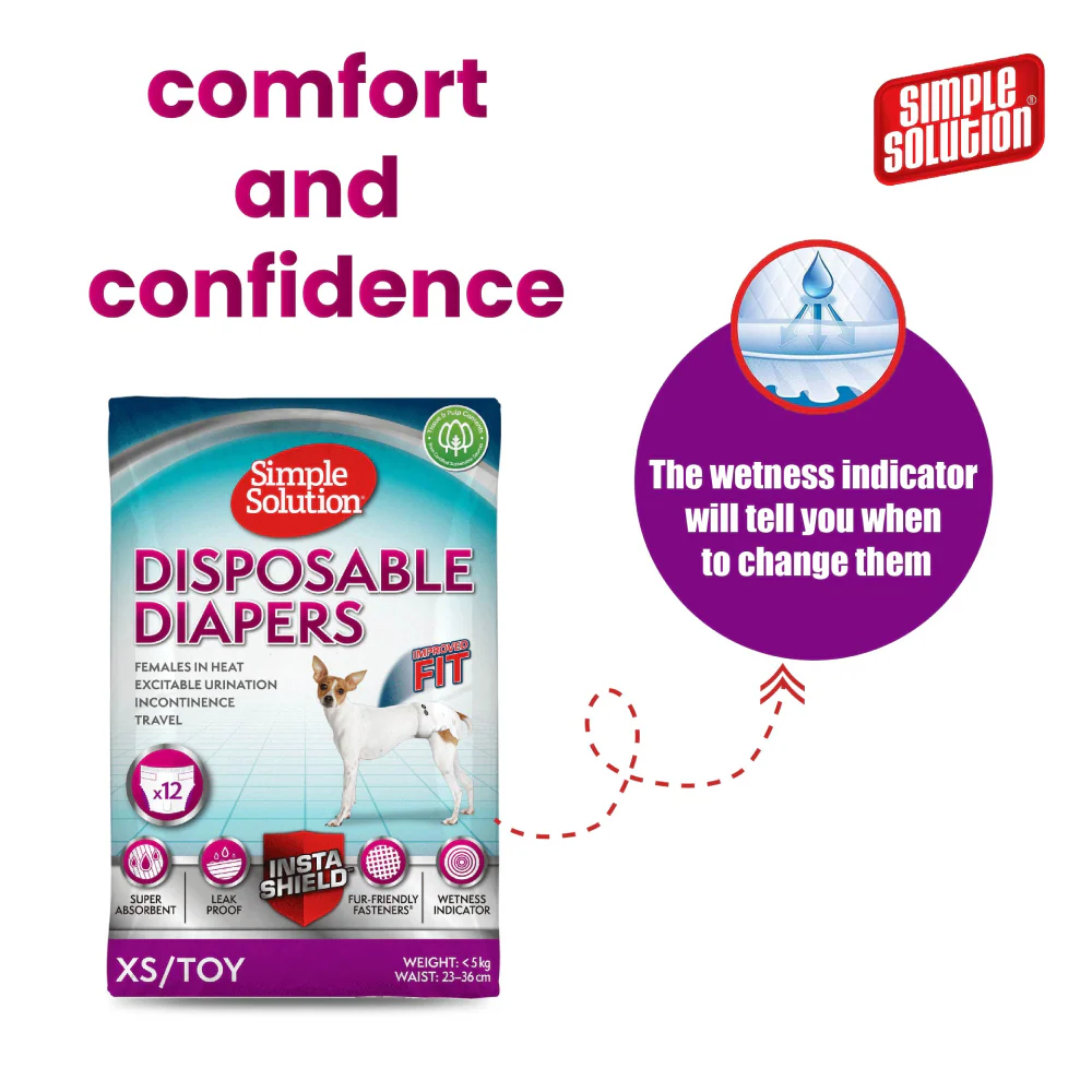 Simple Solution Disposable Diaper for Female Dogs (46x58cm) - Image 7