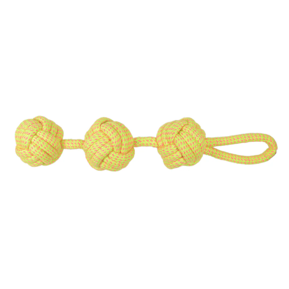 Skatrs 3 Ball Tug, Ball and Bone Shaped Rope Chew Toy Combo for Dogs and Cats - Image 2