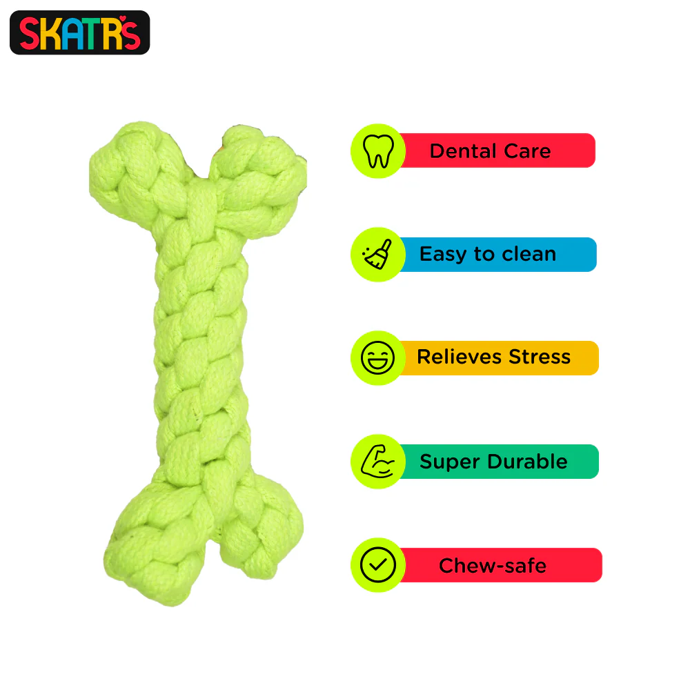 Skatrs 3 Ball Tug, Ball and Bone Shaped Rope Chew Toy Combo for Dogs and Cats - Image 7
