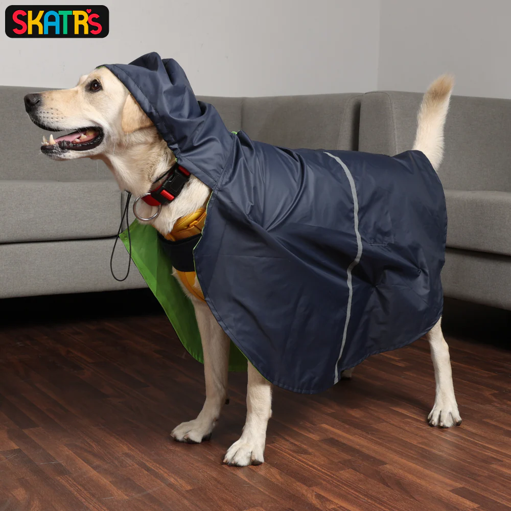 Skatrs Full Coverage Cape Style Raincoat for Dogs and Cats (Blue) - Image 11