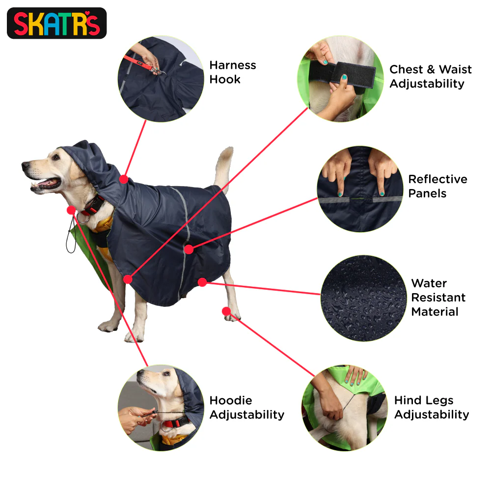 Skatrs Full Coverage Cape Style Raincoat for Dogs and Cats (Blue) - Image 5
