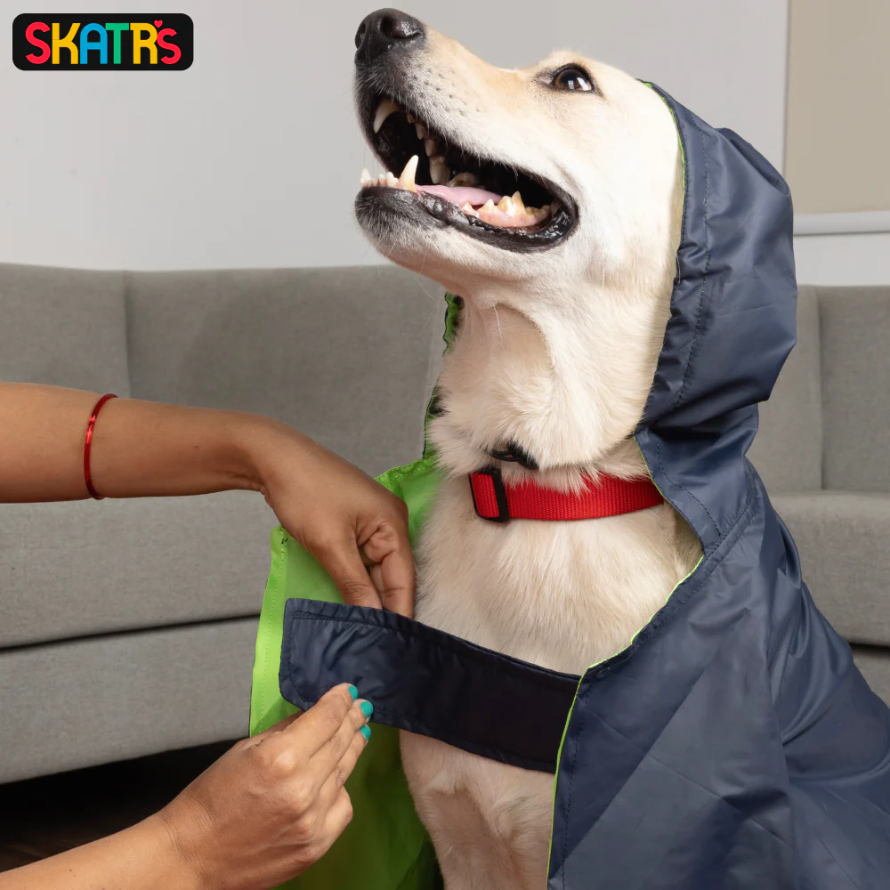 Skatrs Full Coverage Cape Style Raincoat for Dogs and Cats (Blue) - Image 8