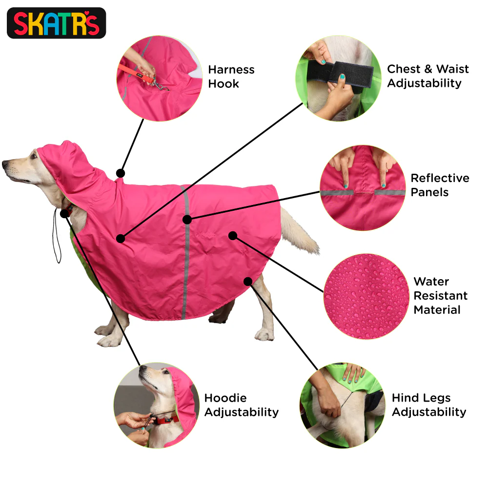 Skatrs Full Coverage Cape Style Raincoat for Dogs and Cats (Pink) - Image 5