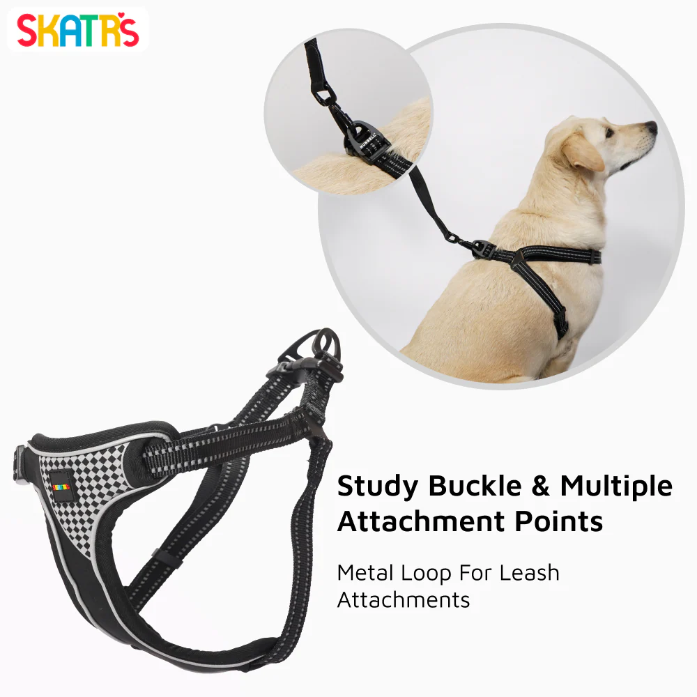 Skatrs Adventure in Style & Comfort Eclipse Padded Harness for Dogs (Black) - Image 6