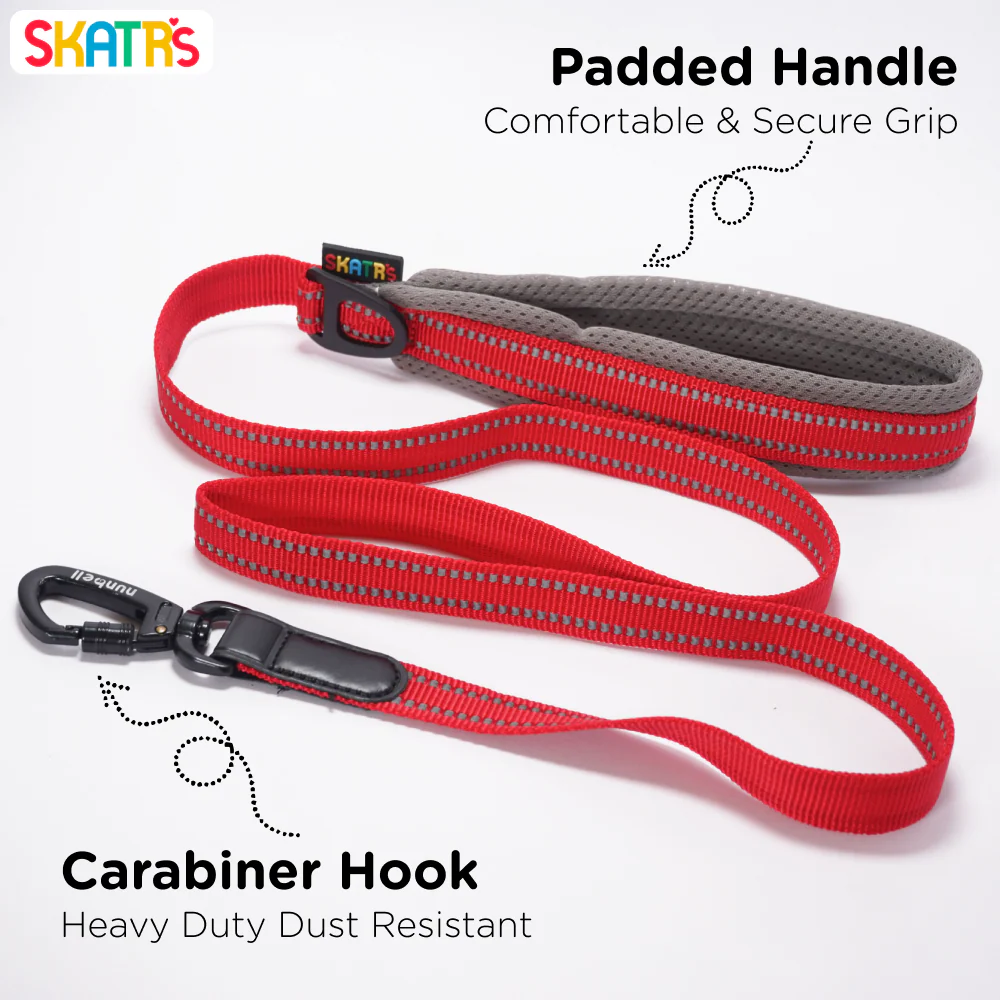 Skatrs Adventure in Style & Comfort Fiery Leash for Dogs and Cats (Red) - Image 5