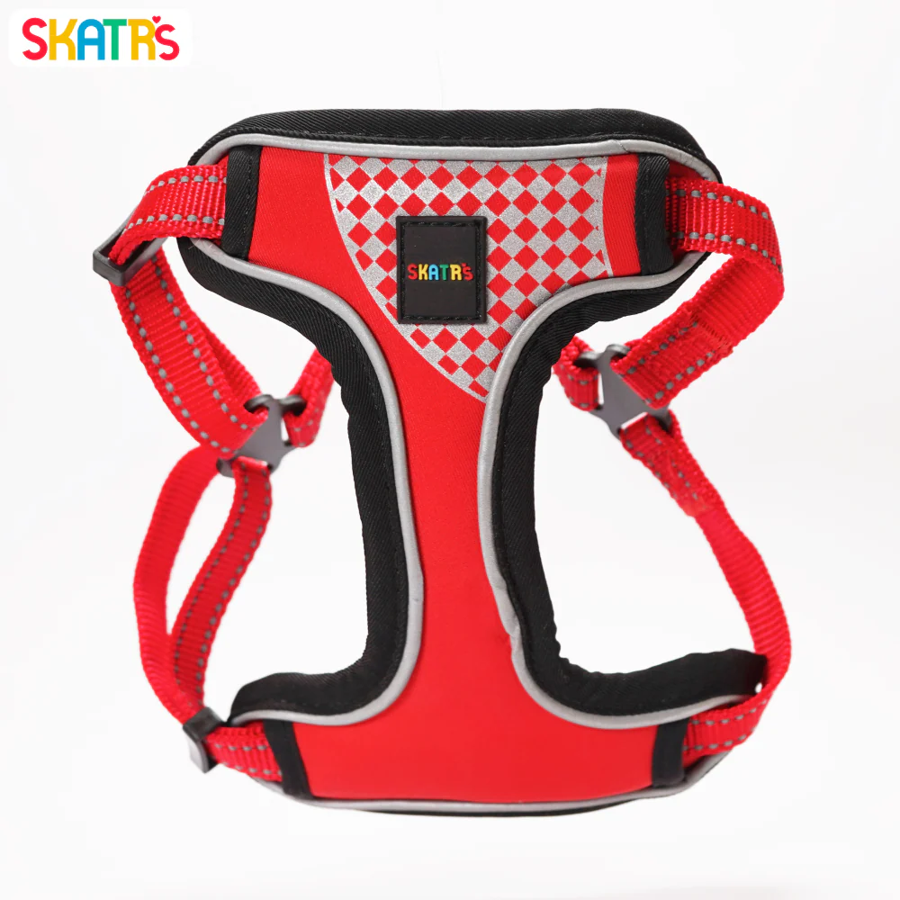 Skatrs Adventure in Style & Comfort Fiery Padded Harness for Dogs (Red) - Image 2