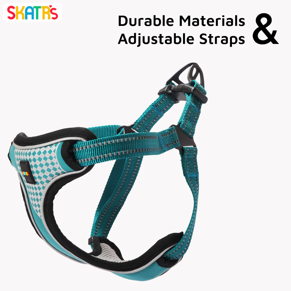 Skatrs Adventure in Style & Comfort Ocean Wave Padded Harness for Dogs (Blue) - Image 5