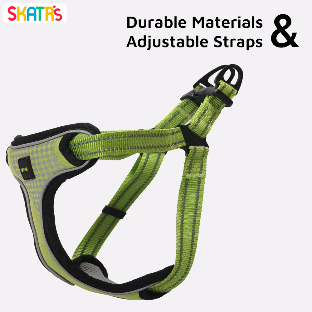 Skatrs Adventure in Style & Comfort Tropical Padded Harness for Dogs (Green) - Image 4