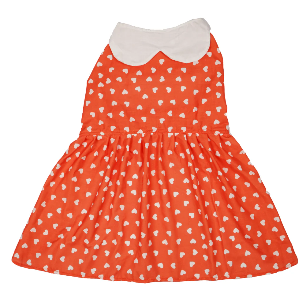 Skatrs All Hearts Printed Dress for Dogs and Cats (Red) - Image 6