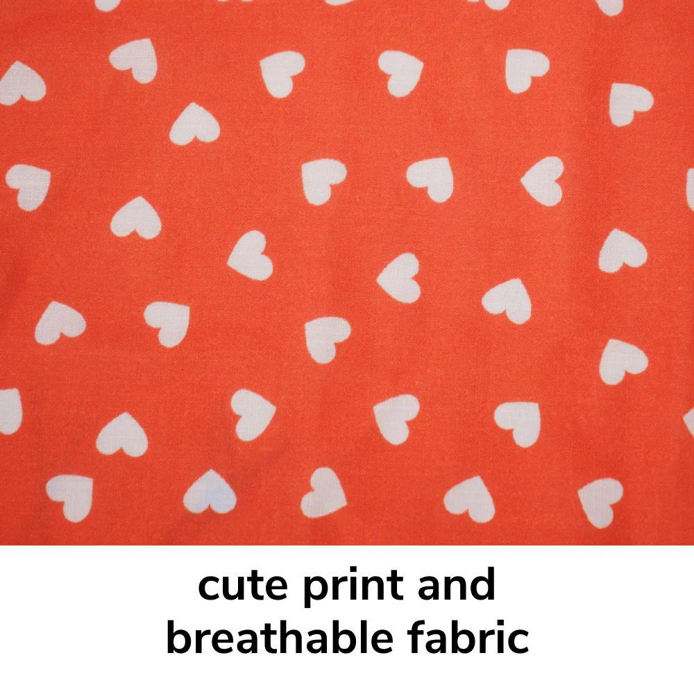 Skatrs All Hearts Printed Dress for Dogs and Cats (Red) - Image 7
