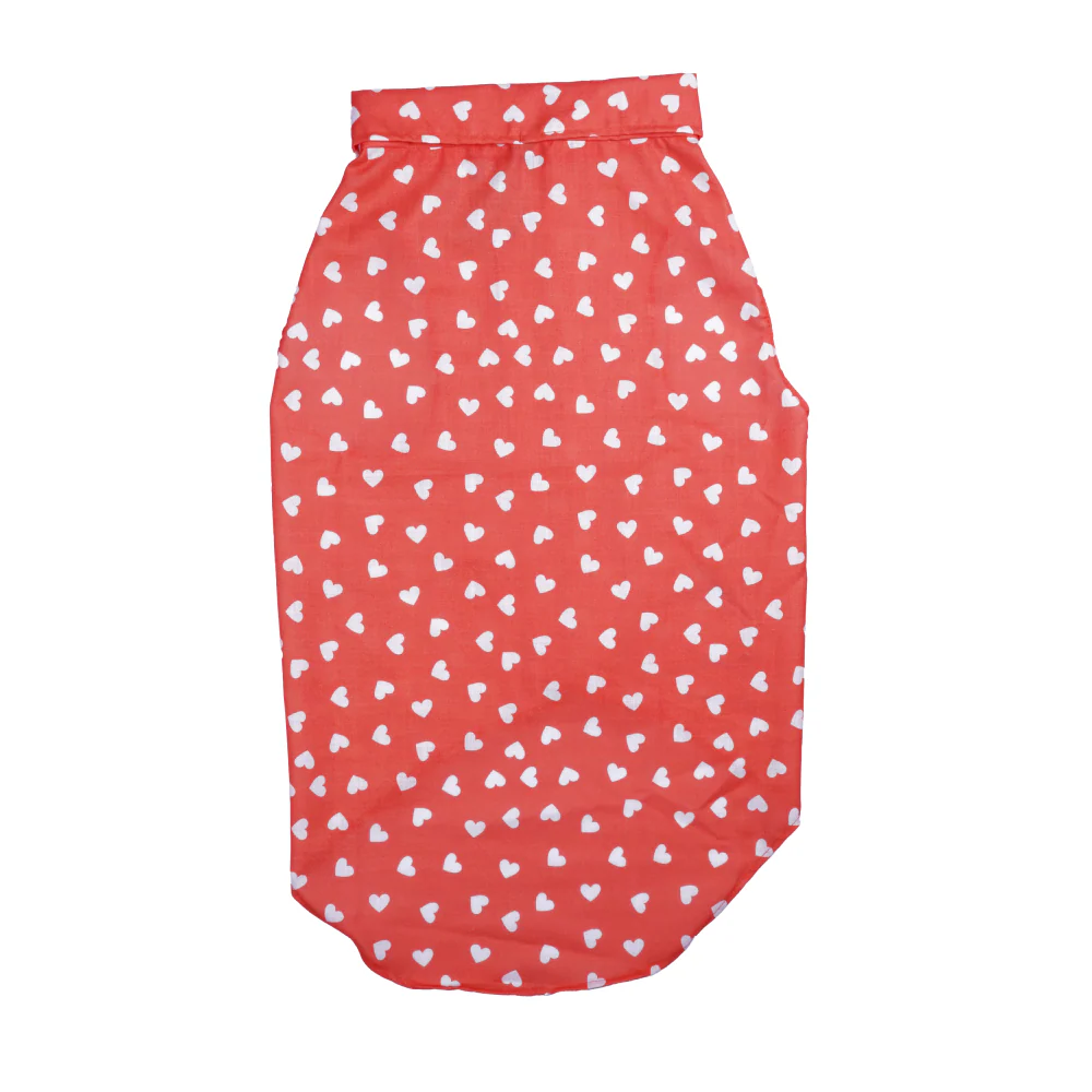 Skatrs All Hearts Printed Shirt for Dogs and Cats (Red) - Image 7