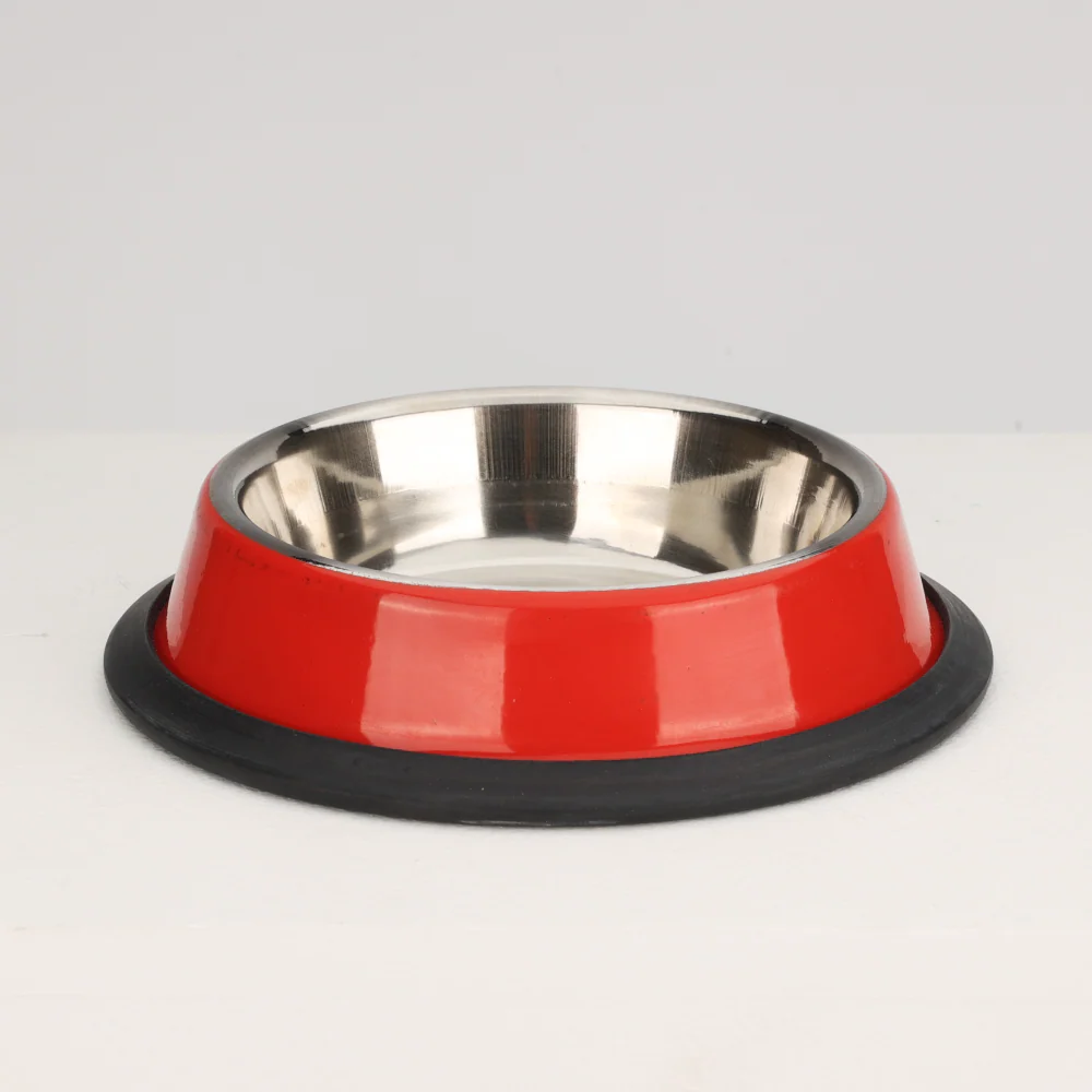 Skatrs Anti Skid Glossy Bowl for Dogs and Cats (Red) (Buy 1 Get 1) - Image 2