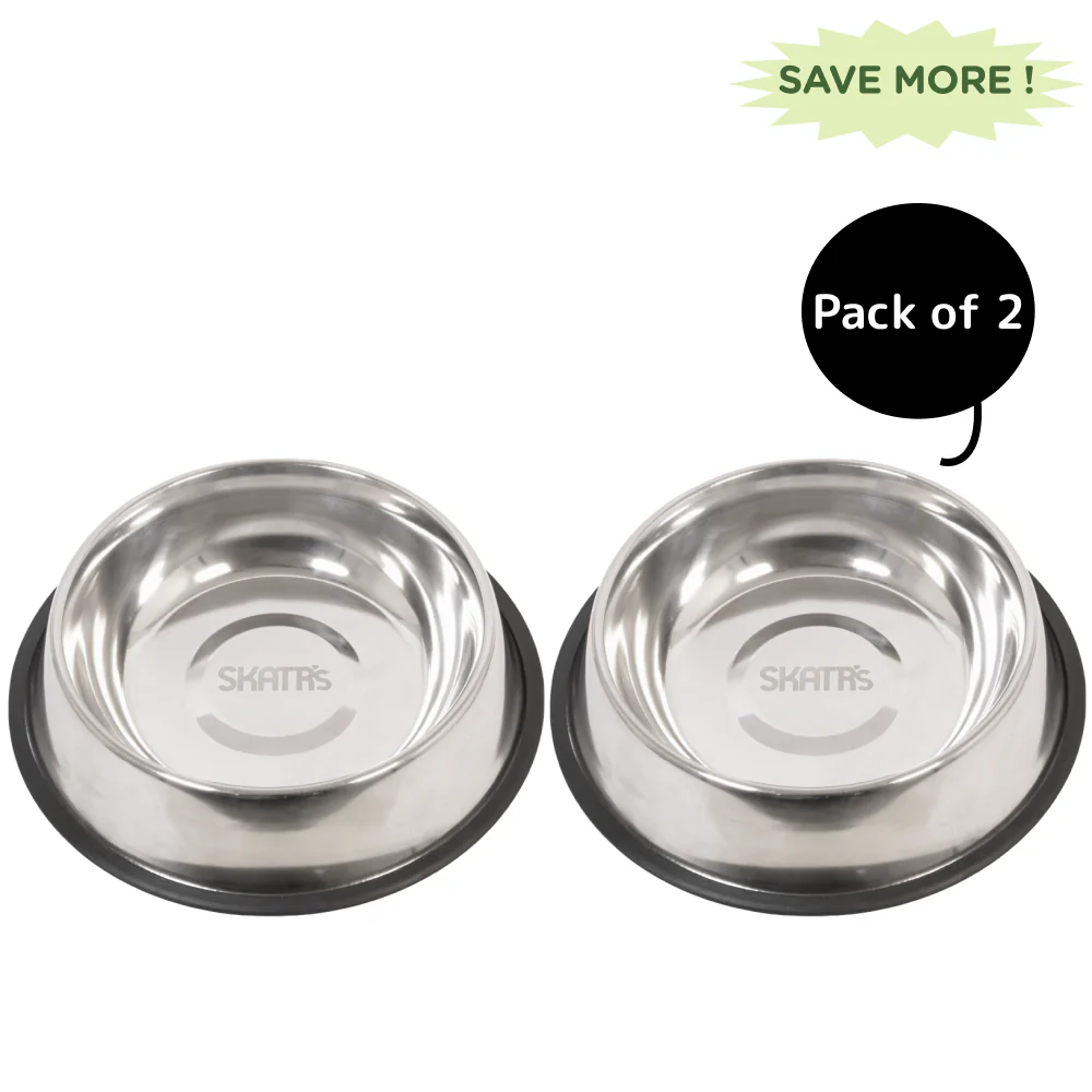 Skatrs Anti Skid Stainless Steel Bowl for Dogs and Cats (1400mL) - Image 4