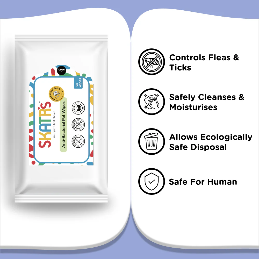 Skatrs Antibacterial Cleaning Wipes for Dogs and Cats - Image 2