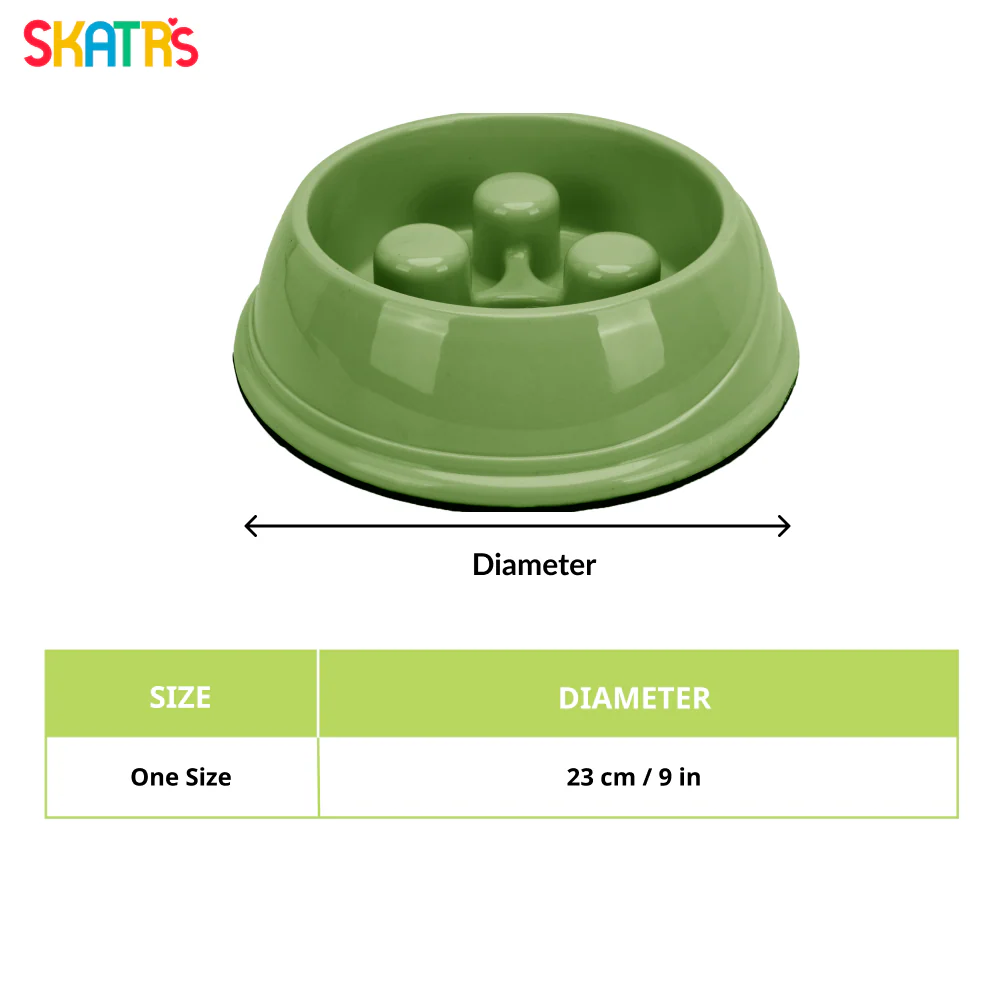 Skatrs Antiskid Slow Feeder Bowl for Dogs and Cats (Green) - Image 2