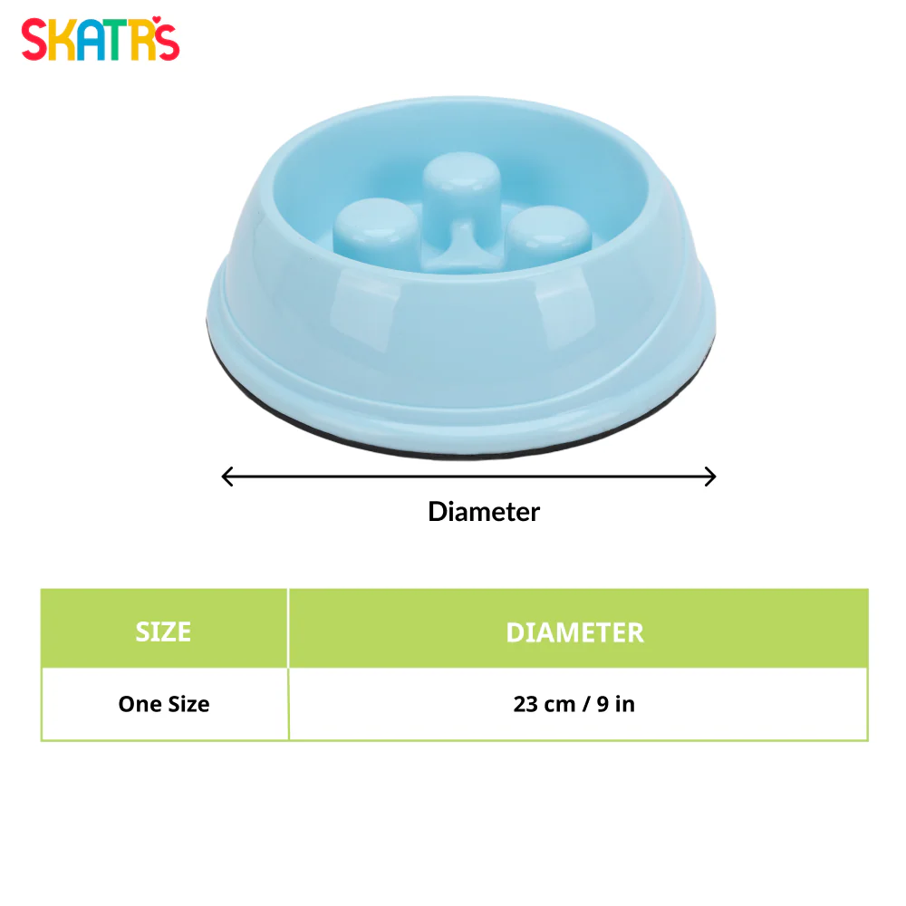 Skatrs Antiskid Slow Feeder Bowl for Dogs and Cats (Blue) - Image 2