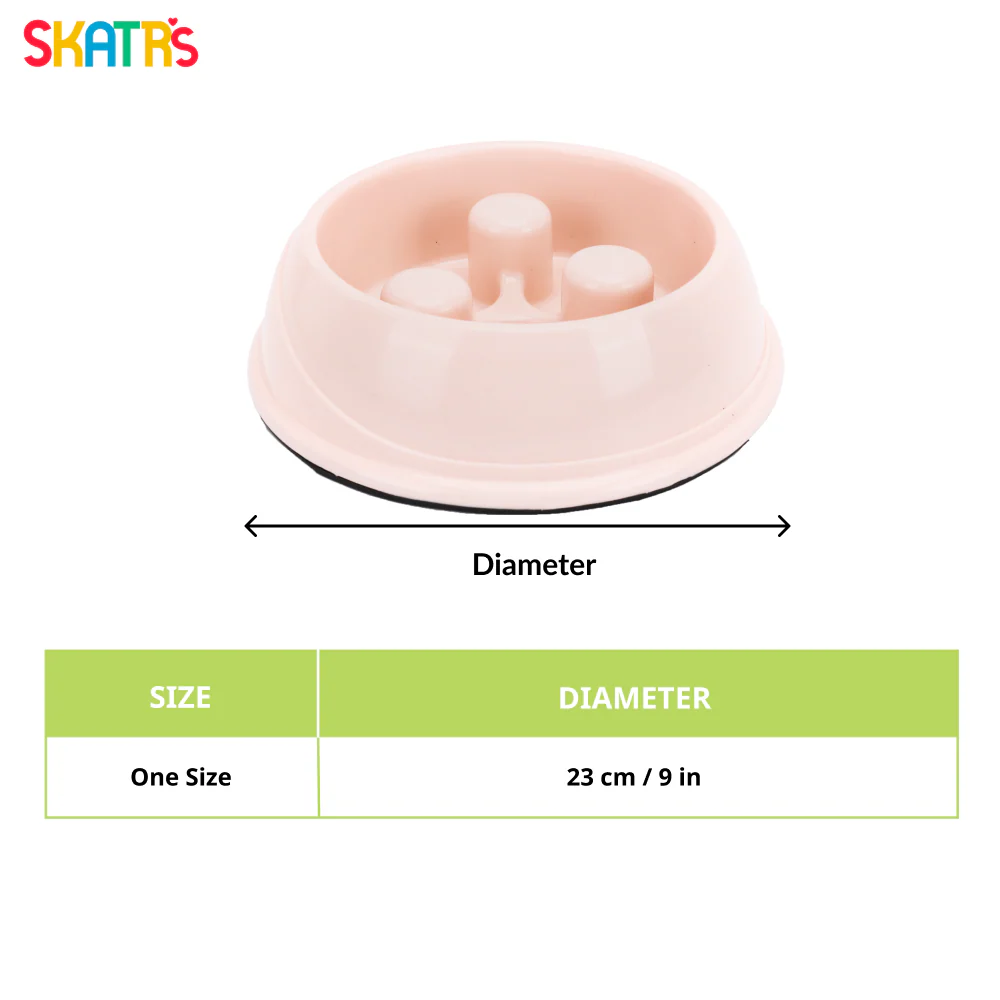 Skatrs Antiskid Slow Feeder Bowl for Dogs and Cats (Pink) - Image 2