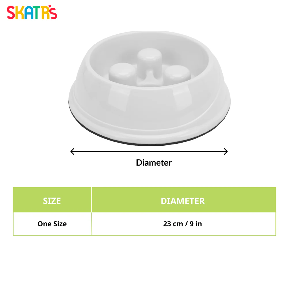 Skatrs Antiskid Slow Feeder Bowl for Dogs and Cats (White) - Image 2