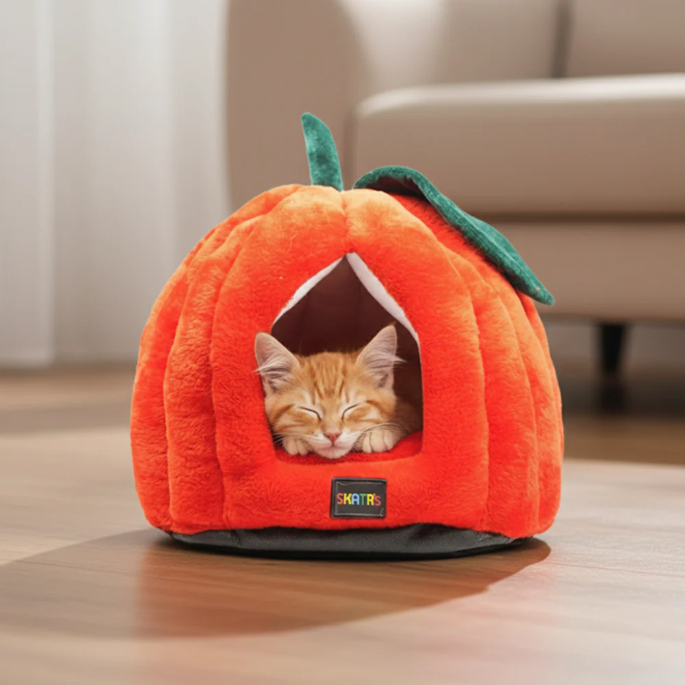 Skatrs Apple Cozy House for Small Dogs and Cats (Orange) - Image 8