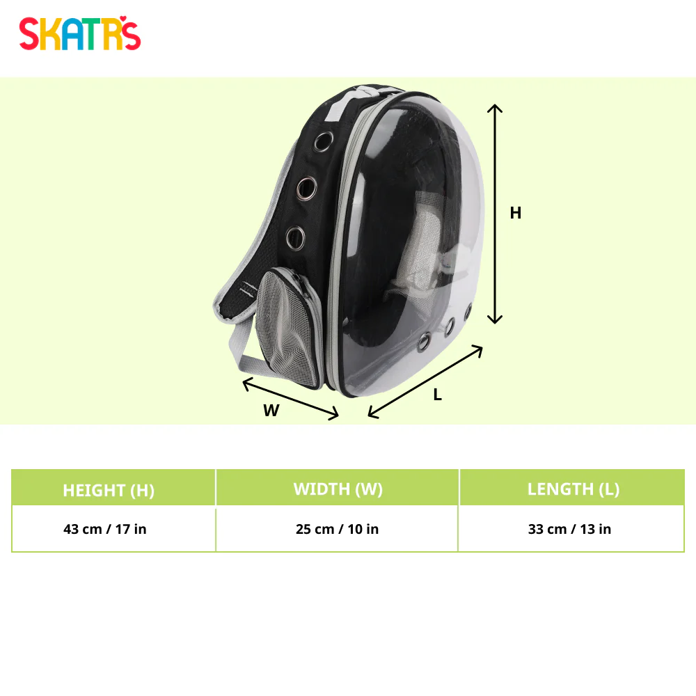 Skatrs Astronaut Space Capsule Carrier Backpack for Cats (Black) - Image 2