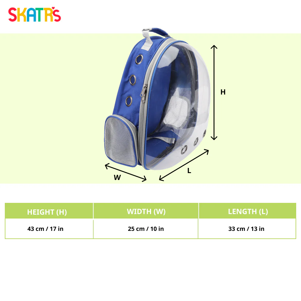 Skatrs Astronaut Space Capsule Carrier Backpack for Cats (Blue) - Image 2