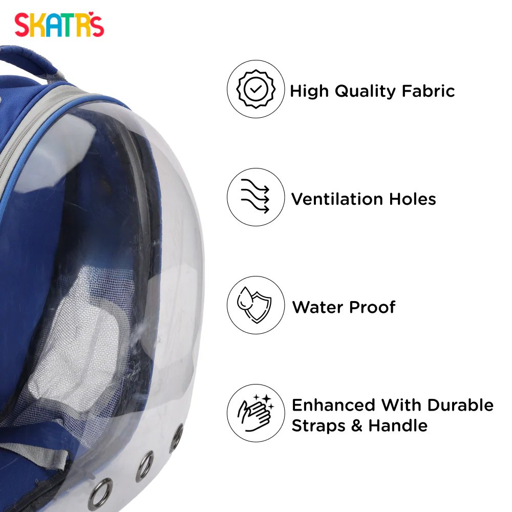 Skatrs Astronaut Space Capsule Carrier Backpack for Cats (Blue) - Image 5