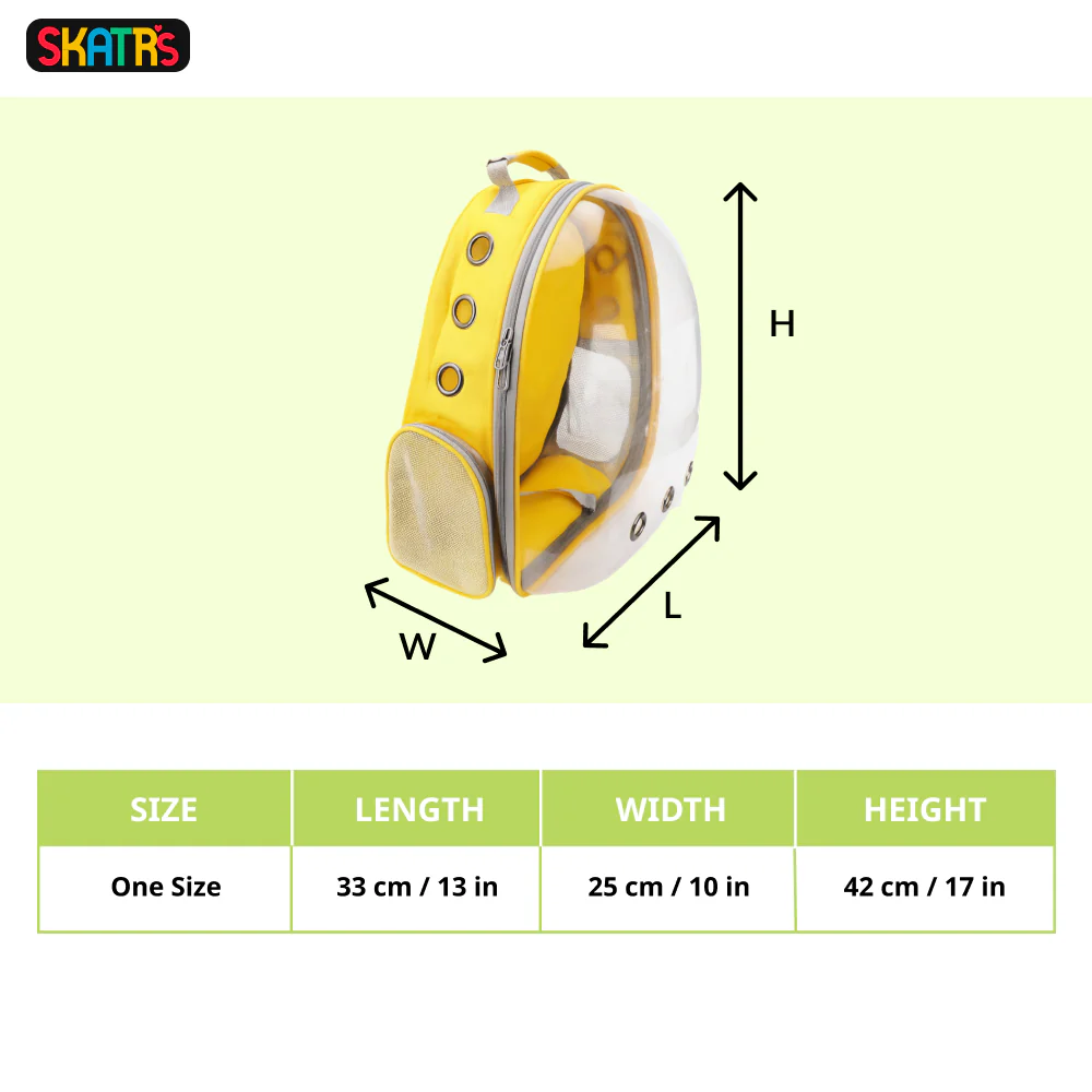 Skatrs Astronaut Space Capsule Carrier Backpack for Cats (Yellow) - Image 3