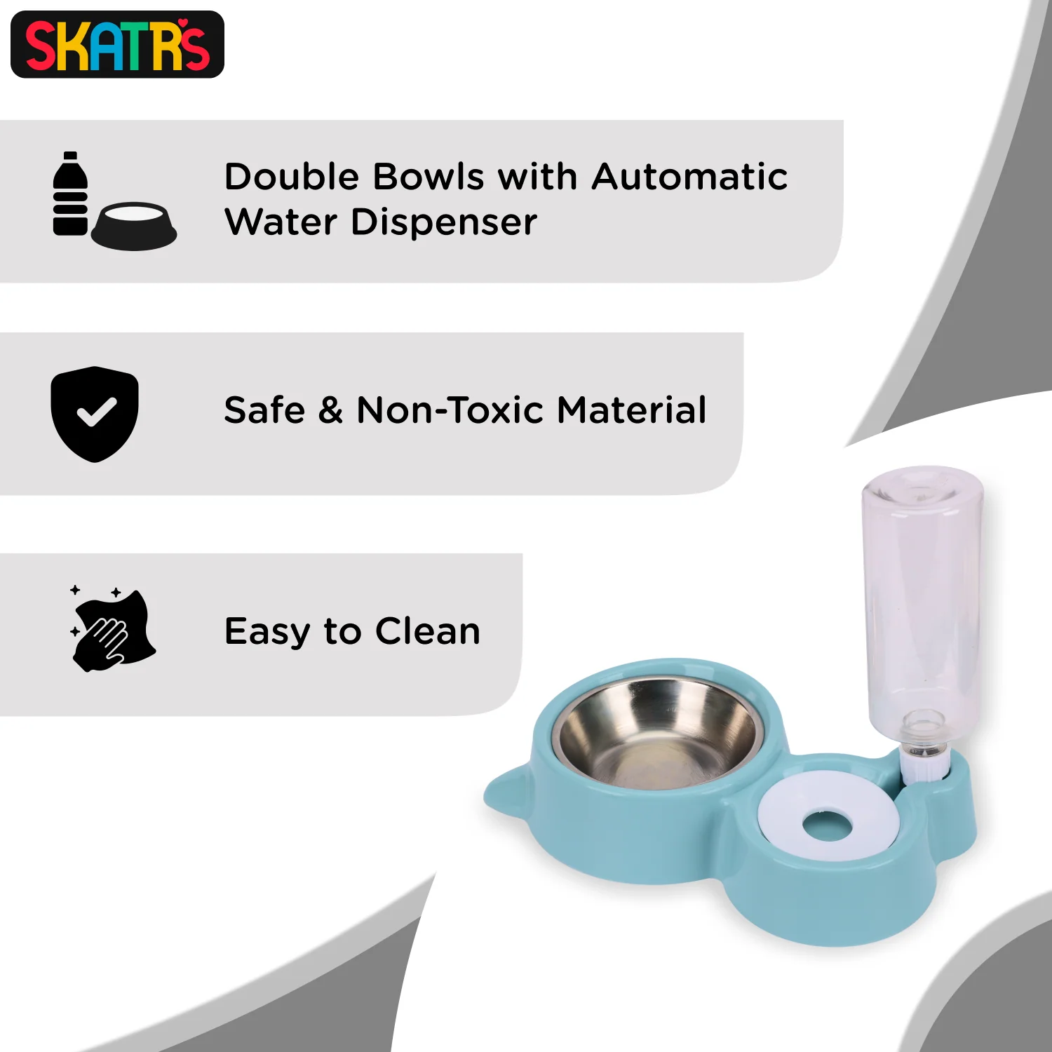Skatrs Automatic Water Dispenser and Food Bowl for Dogs and Cats - Image 3