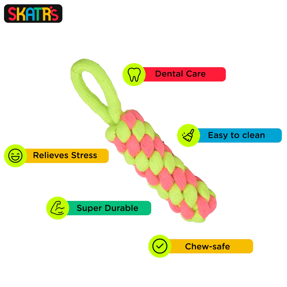 Skatrs Dummy Knotted, Ball and Bone Shaped Rope Chew Toy Combo for Dogs and Cats - Image 7