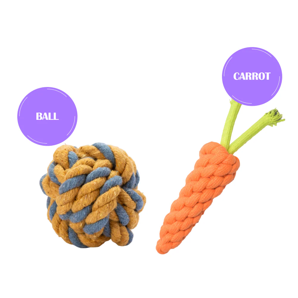 Skatrs Ball Shaped Twisted Rope Chew Toy for Dogs and Cats (Yellow/Grey) - Image 5