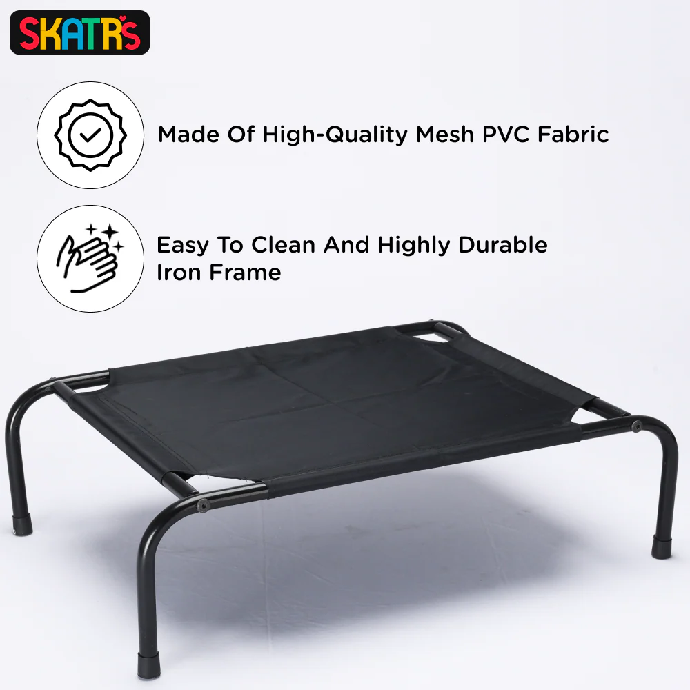Skatrs Black Elevated Bed & Barkbutler x Fofos Glove Plush Fox Toy Dog Combo - Image 4