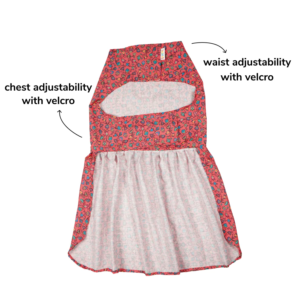 Skatrs Bold Fuchsia Printed Dress for Dogs and Cats (Pink) - Image 3