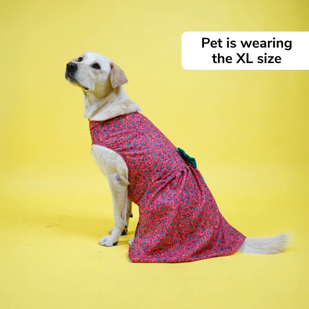 Skatrs Bold Fuchsia Printed Dress for Dogs and Cats (Pink) - Image 5