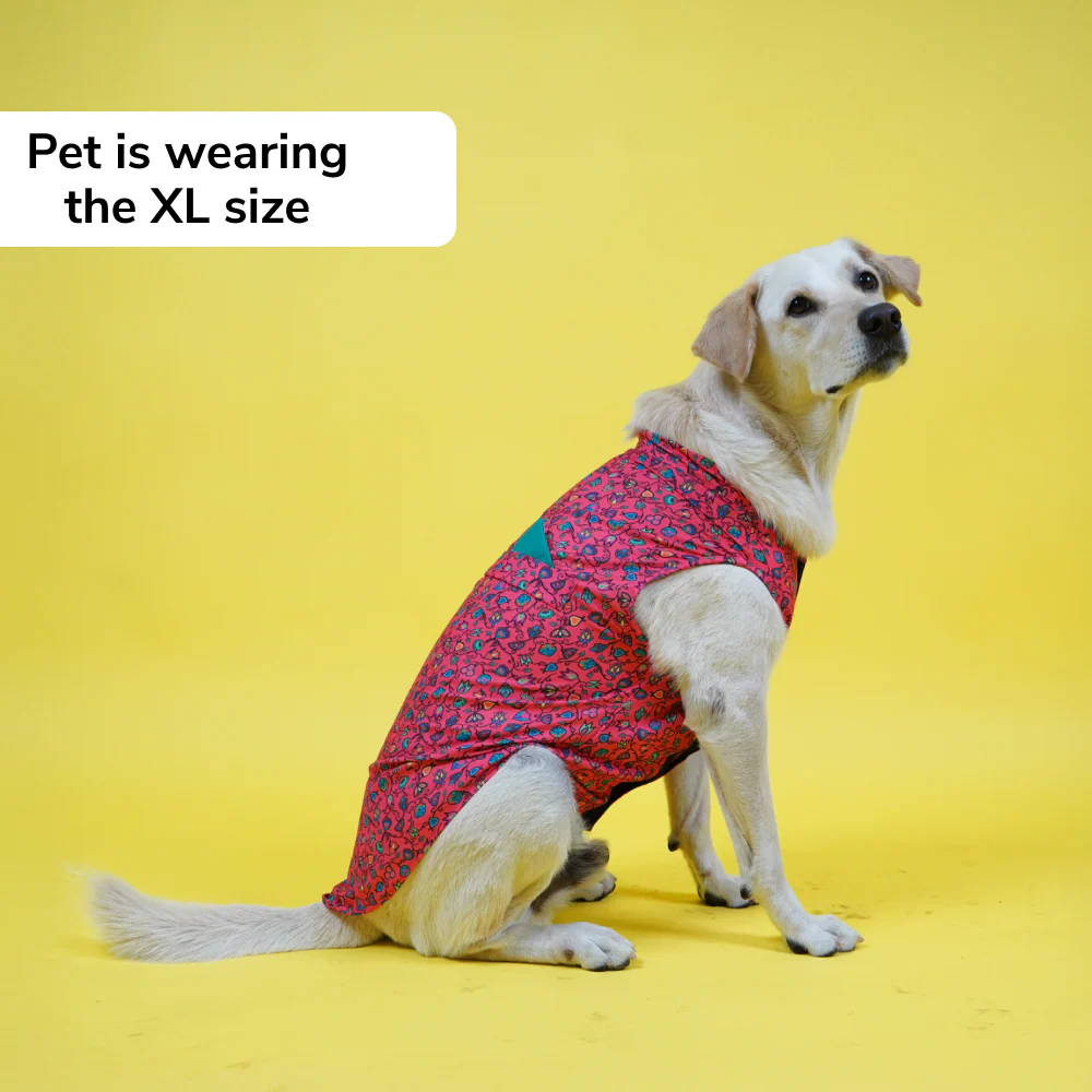 Skatrs Bold Fuchsia Printed Kurta for Dogs and Cats (Pink) - Image 4