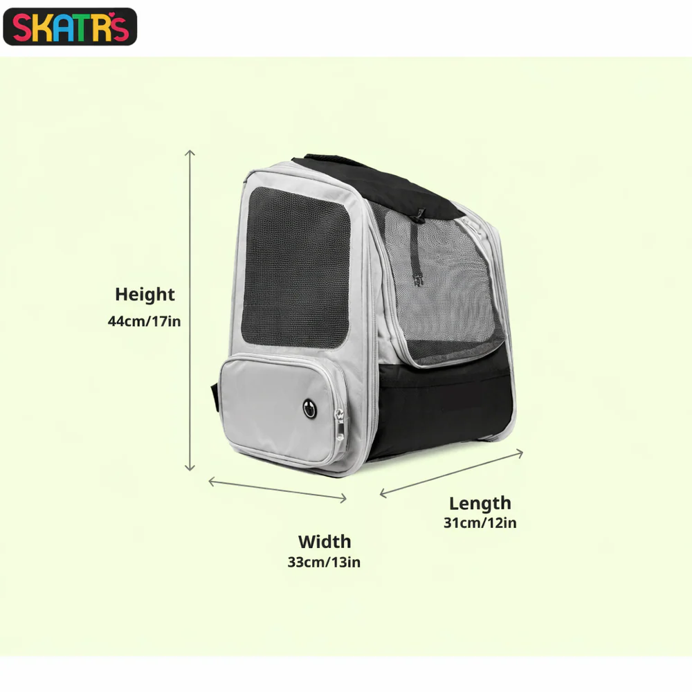 Skatrs Breathable Cat Backpack Carrier Foldable & Ventilated Travel Bag for Adult & Kitten Cats (Black) - Image 2