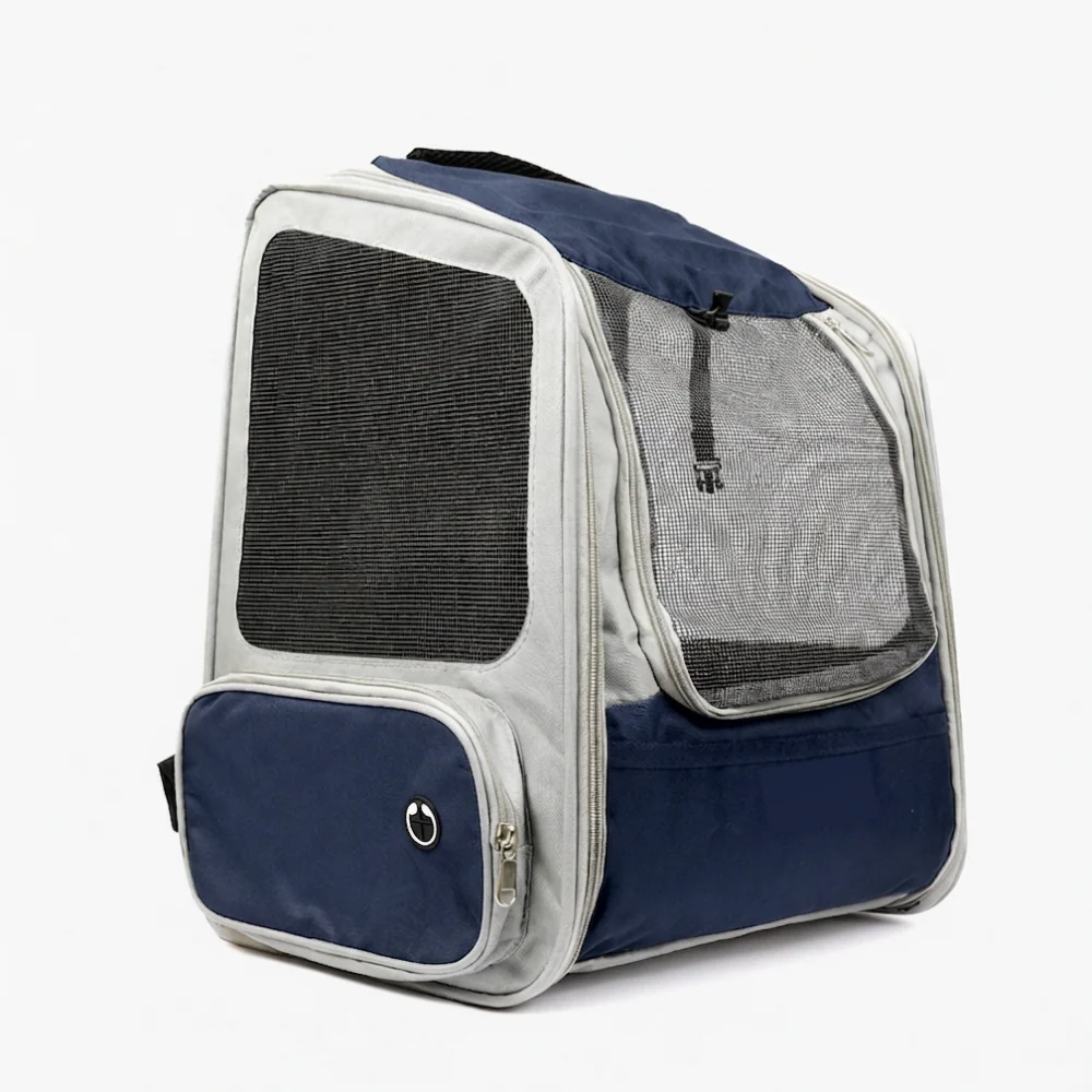 Skatrs Breathable Cat Backpack Carrier Foldable & Ventilated Travel Bag for Adult & Kitten Cats (Blue) - Image 3