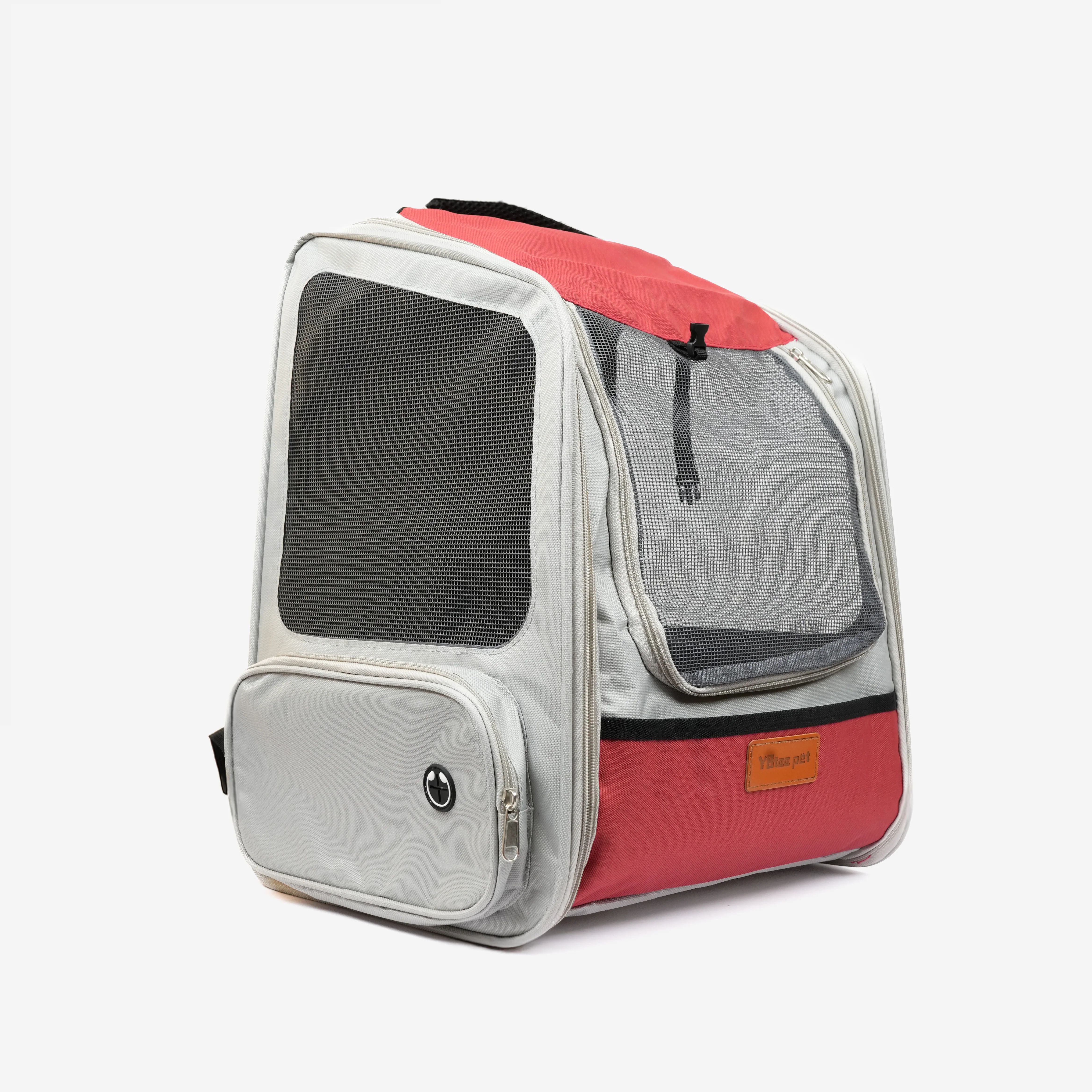 Skatrs Breathable Cat Backpack Carrier Foldable & Ventilated Travel Bag for Adult & Kitten Cats (Red) - Image 3