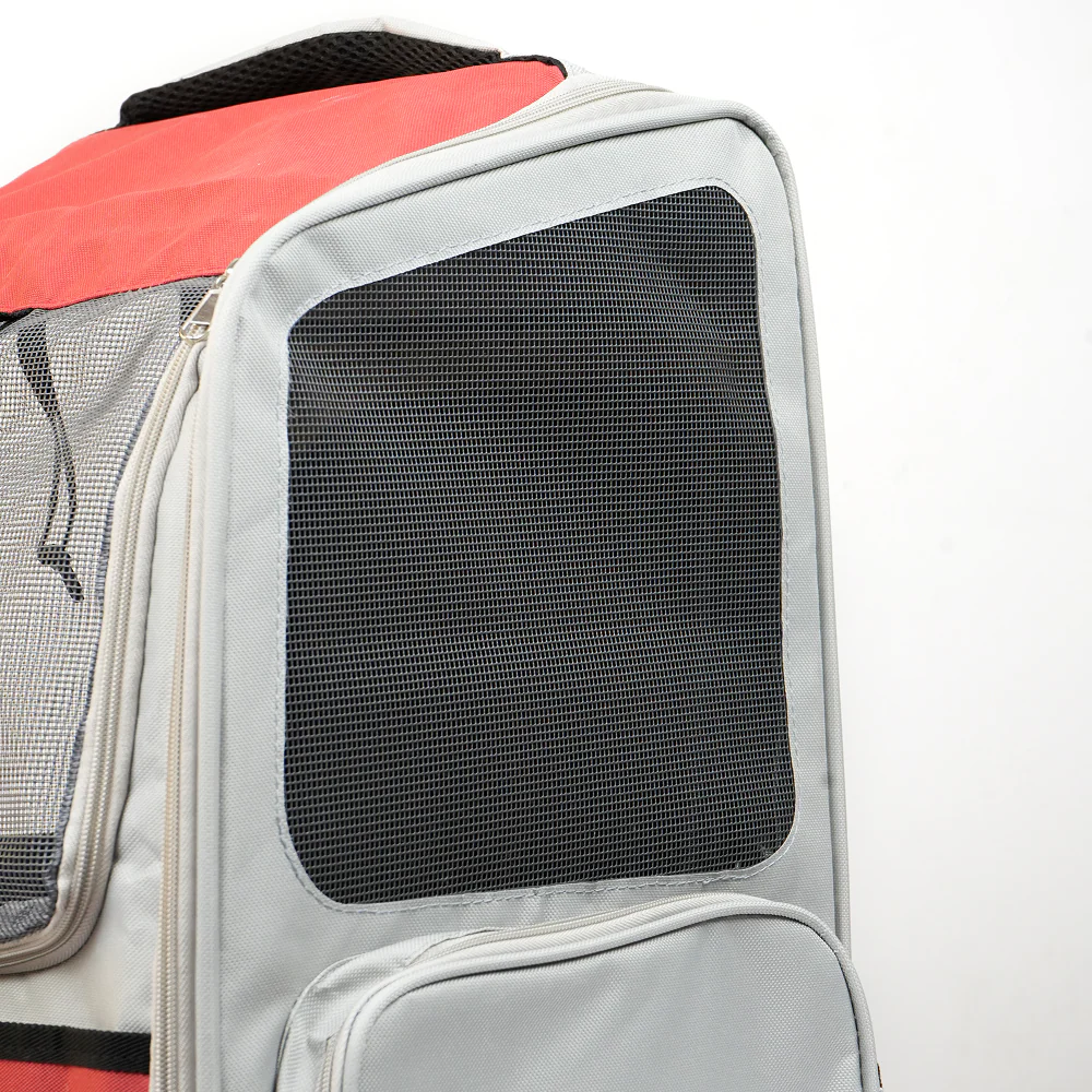 Skatrs Breathable Cat Backpack Carrier Foldable & Ventilated Travel Bag for Adult & Kitten Cats (Red) - Image 4