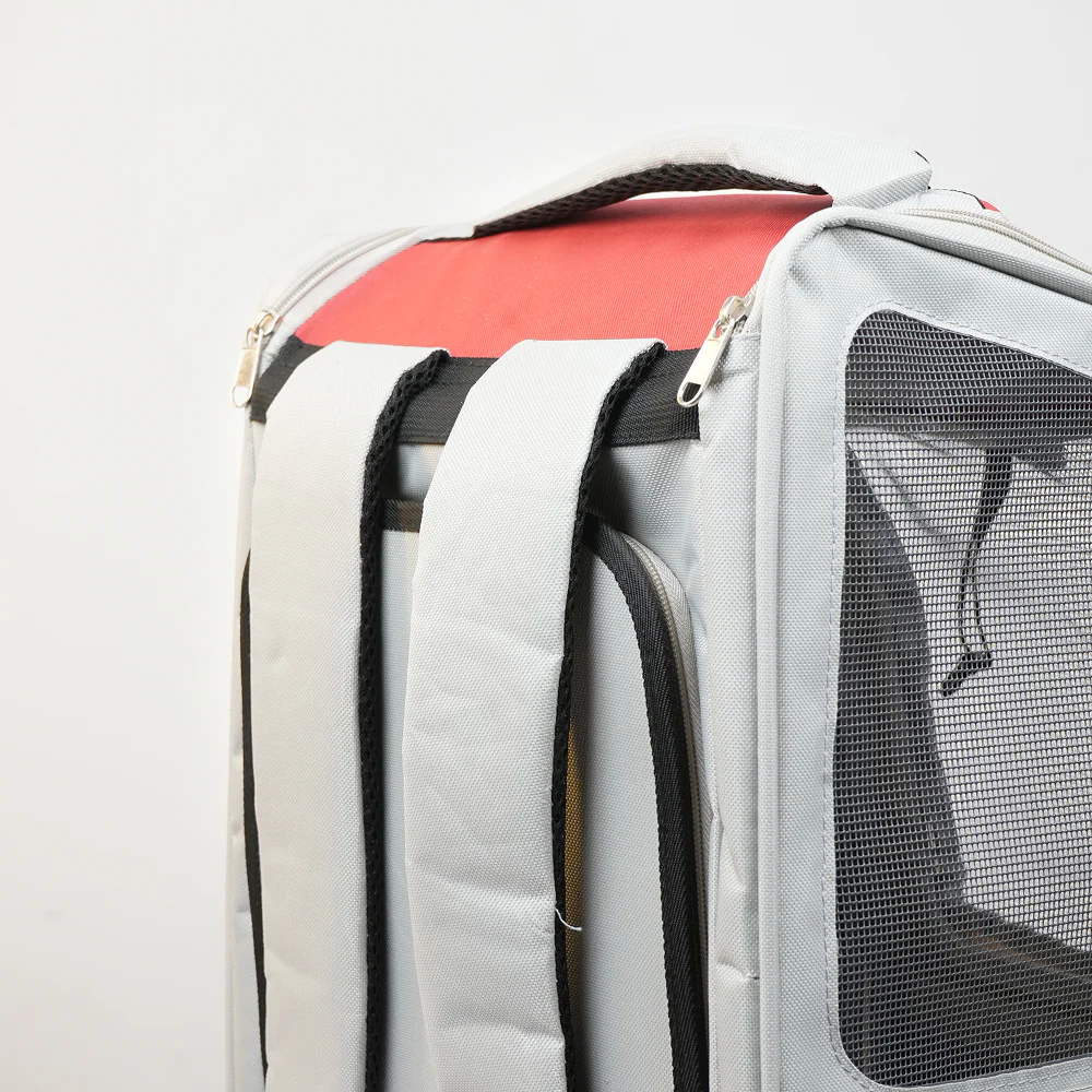 Skatrs Breathable Cat Backpack Carrier Foldable & Ventilated Travel Bag for Adult & Kitten Cats (Red) - Image 5