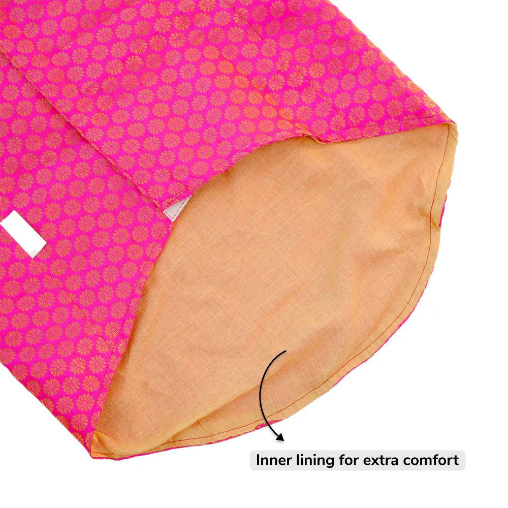 Skatrs Brocade Gold Printed Sherwani for Dogs and Cats (Pink) - Image 7
