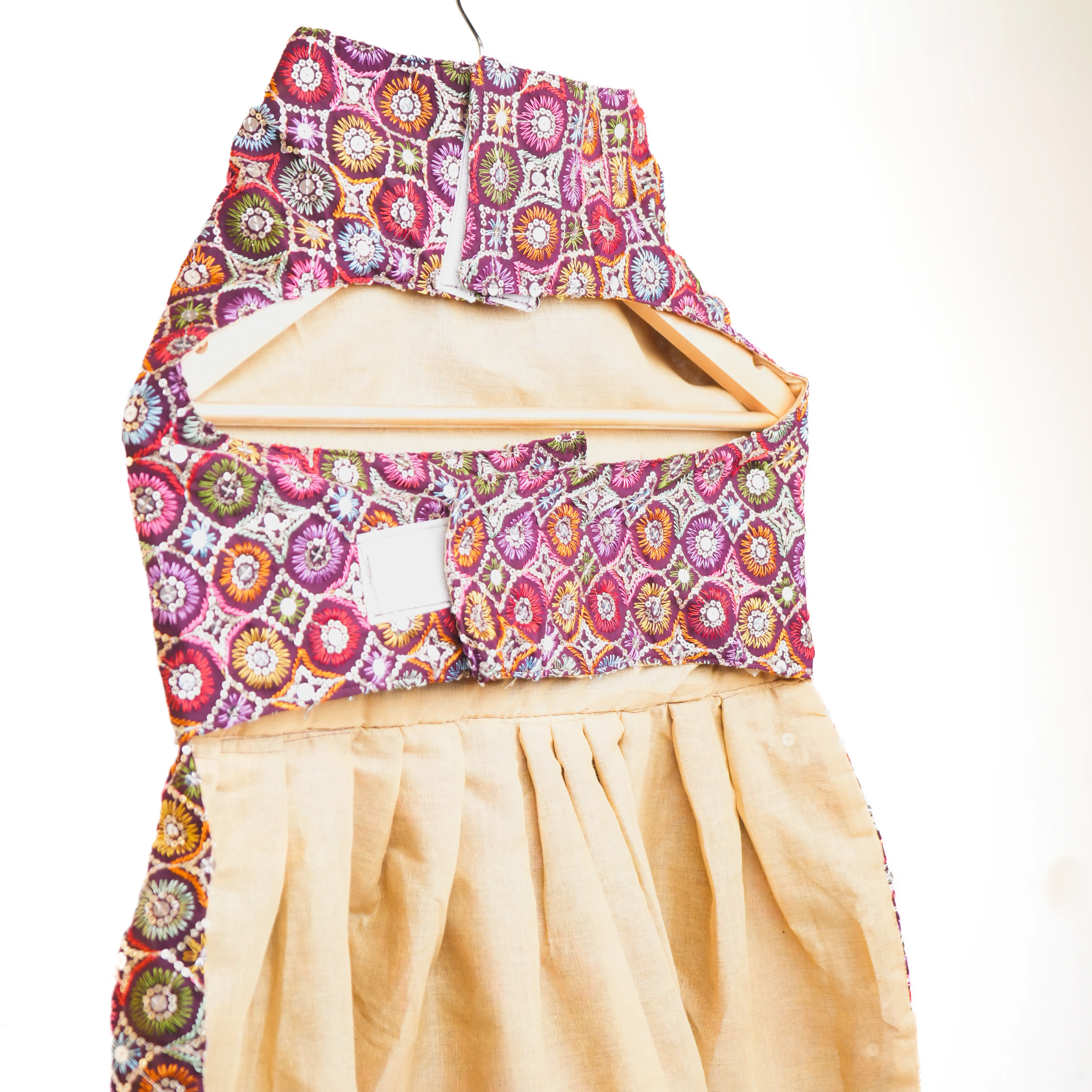 Skatrs Burgundy Regal Ensembl Festive Grace Lehenga for Dogs and Cats - Image 6