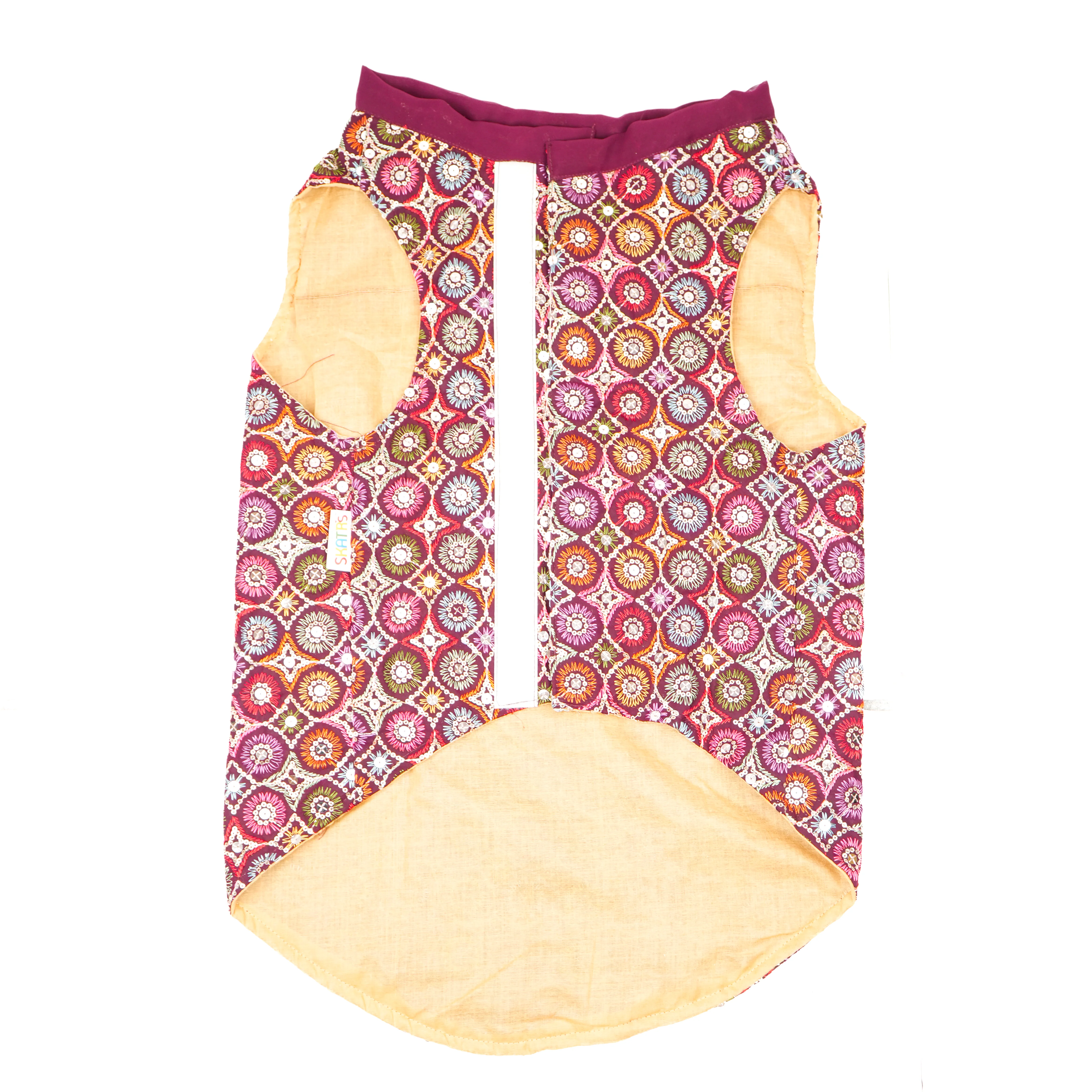 Skatrs Burgundy Regal Ensembl Festive Grace Sherwani for Dogs and Cats - Image 5